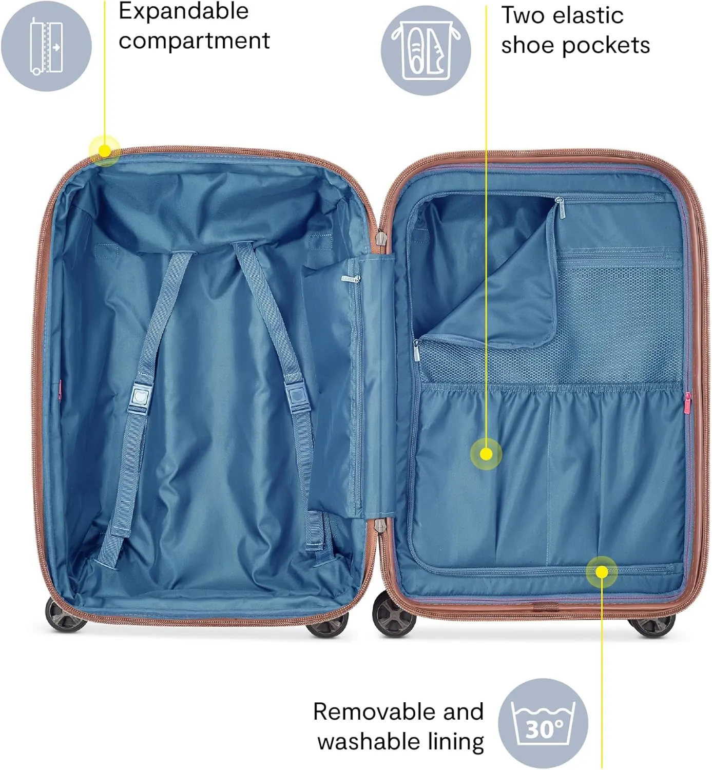 DELSEY PARIS Carrousel Hardside Expandable Luggage with Spinner Wheels, Graphite, Carry-on 21 Inch