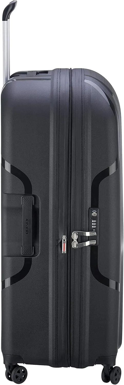 DELSEY PARIS Clavel Hardside Expandable Luggage with Spinner Wheels, Black, Checked-Large 30 Inch