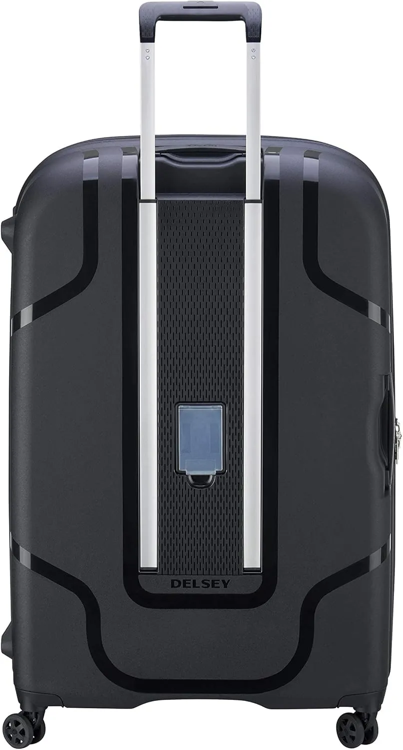 DELSEY PARIS Clavel Hardside Expandable Luggage with Spinner Wheels, Black, Checked-Large 30 Inch