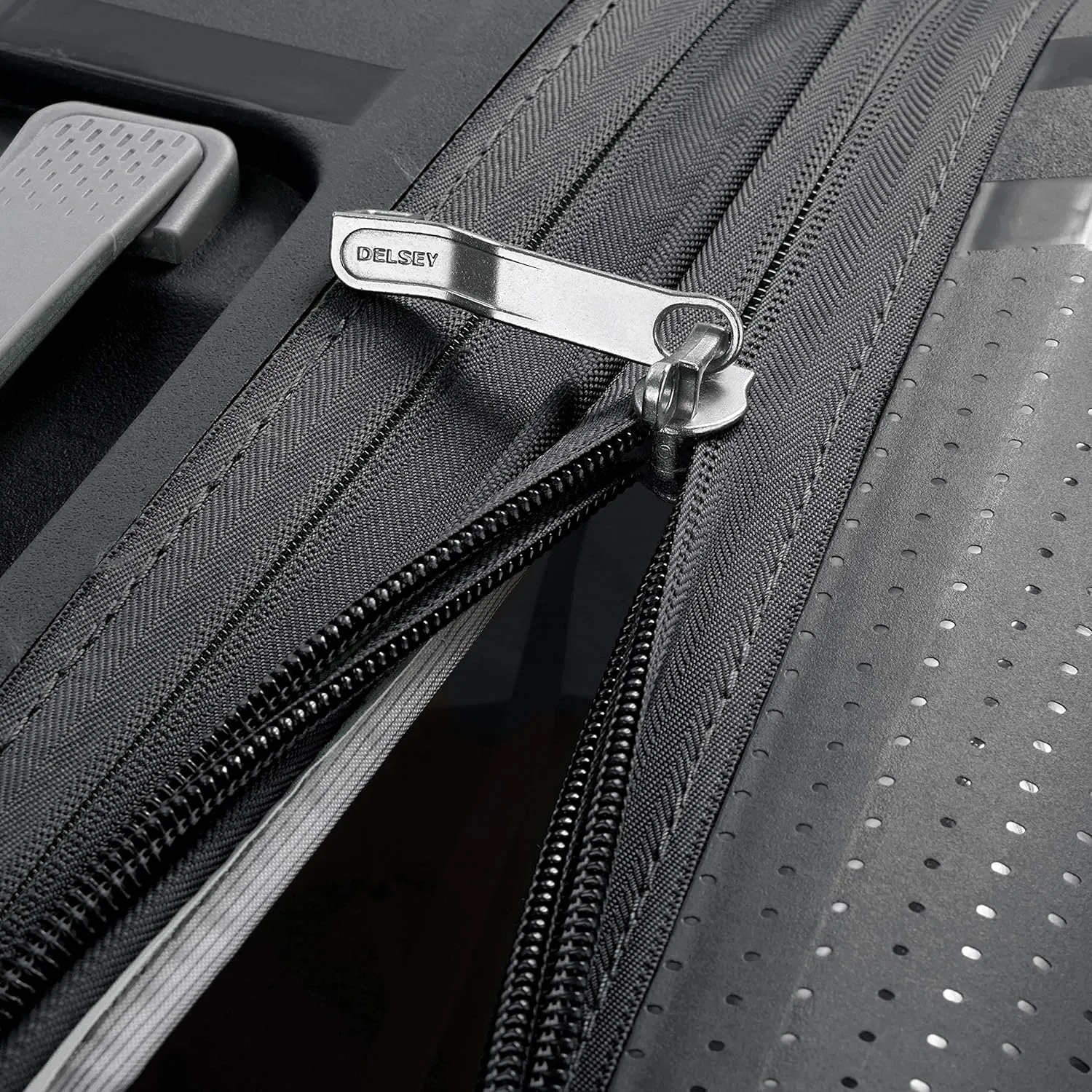 DELSEY PARIS Clavel Hardside Expandable Luggage with Spinner Wheels, Black, Checked-Large 30 Inch