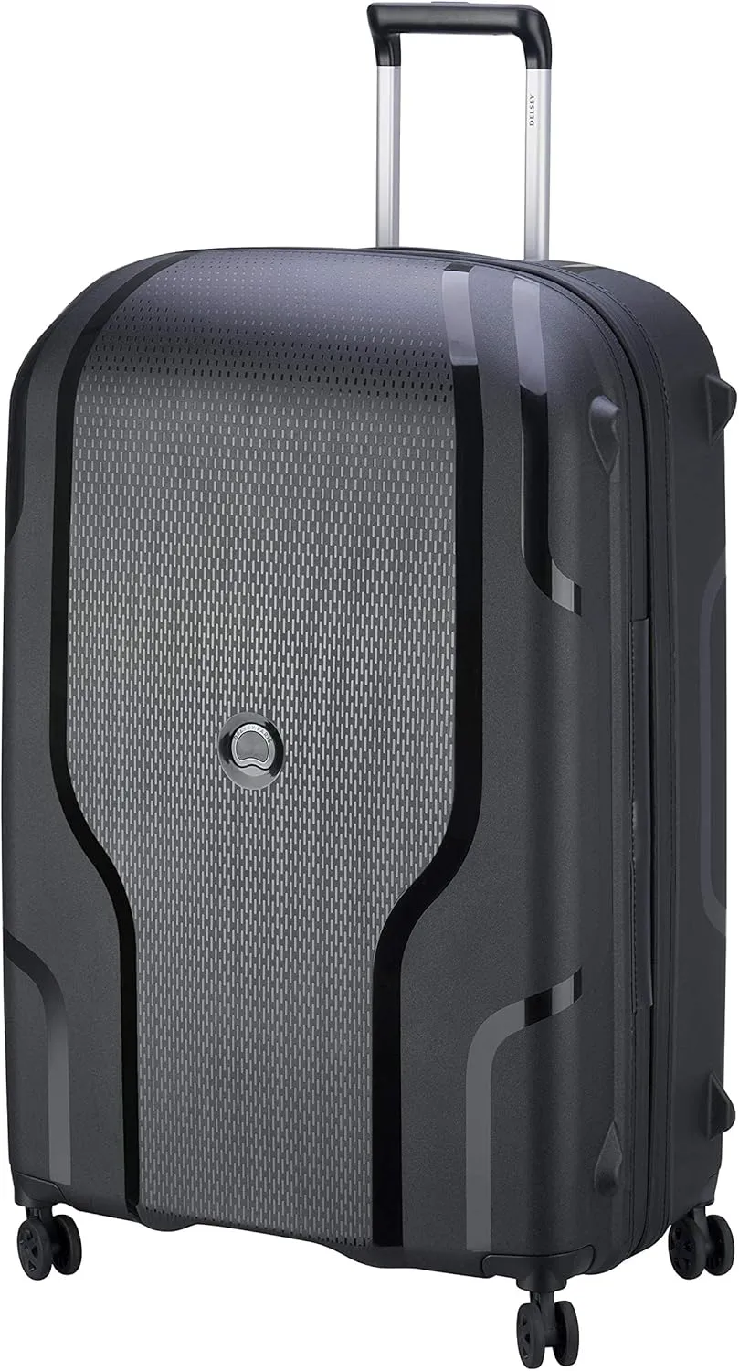 DELSEY PARIS Clavel Hardside Expandable Luggage with Spinner Wheels, Black, Checked-Large 30 Inch