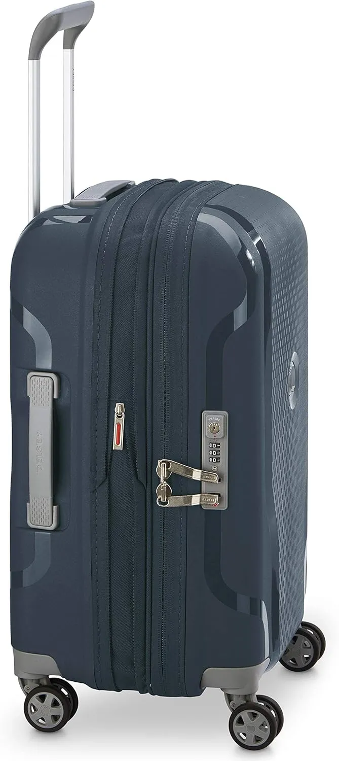 DELSEY PARIS Clavel Hardside Expandable Luggage with Spinner Wheels, Blue Jean, Carry-On 19 Inch