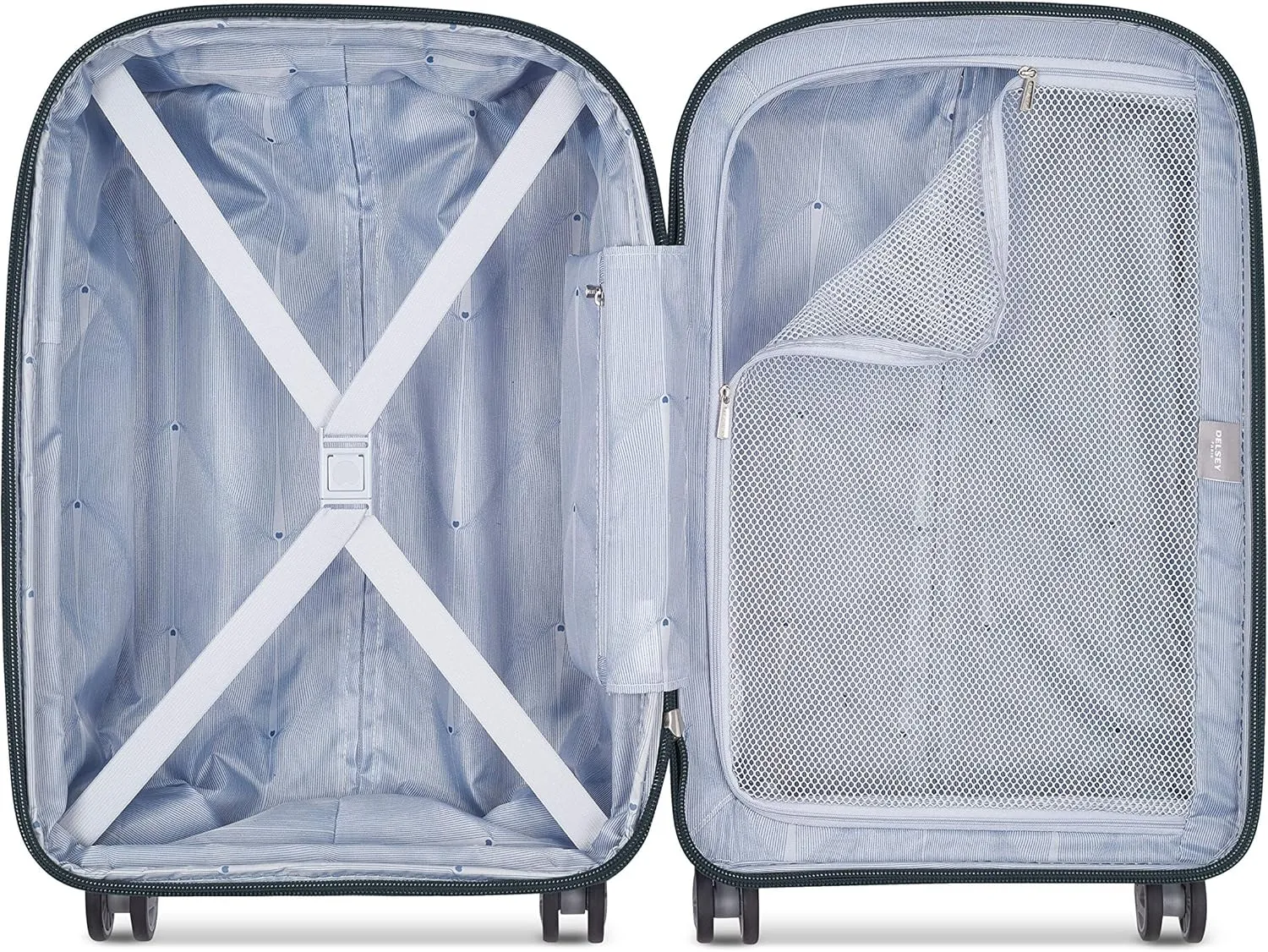 DELSEY PARIS Clavel Hardside Expandable Luggage with Spinner Wheels, Blue Jean, Carry-On 19 Inch