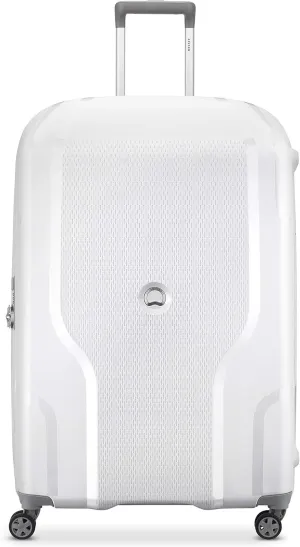 DELSEY PARIS Clavel Hardside Expandable Luggage with Spinner Wheels, White, Checked-Large 30 Inch