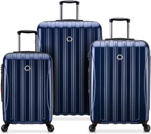 DELSEY PARIS Helium Aero Hardside Expandable Luggage with Spinner Wheels, Blue Cobalt, 3-Piece Set (21/25/29)
