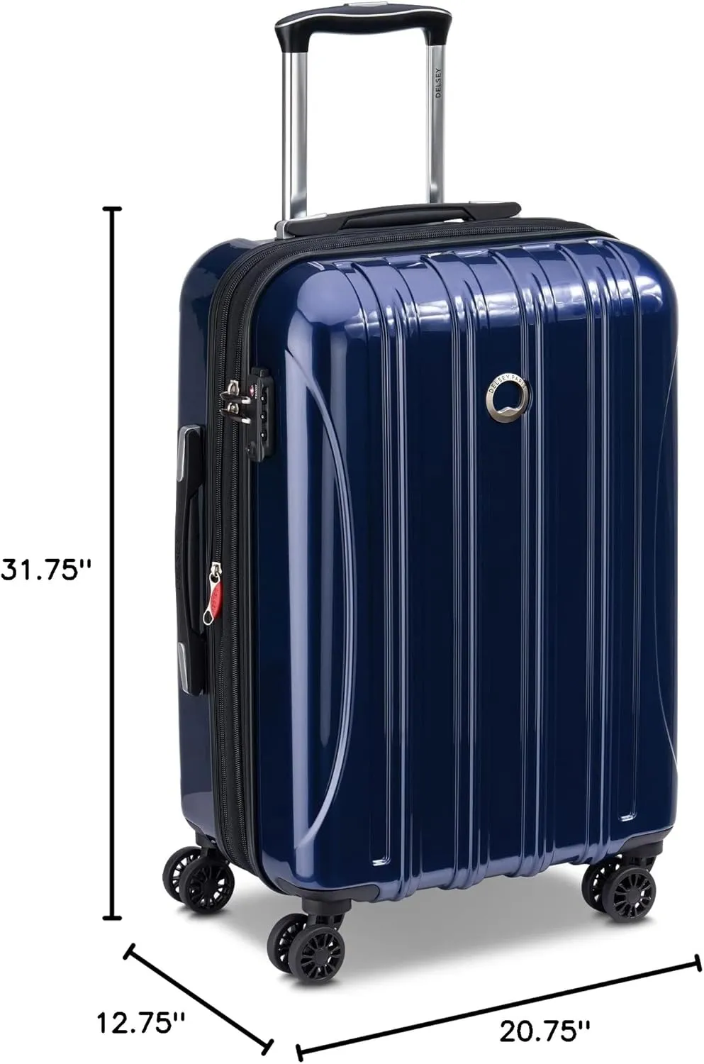 DELSEY PARIS Helium Aero Hardside Expandable Luggage with Spinner Wheels, Blue Cobalt, 3-Piece Set (21/25/29)