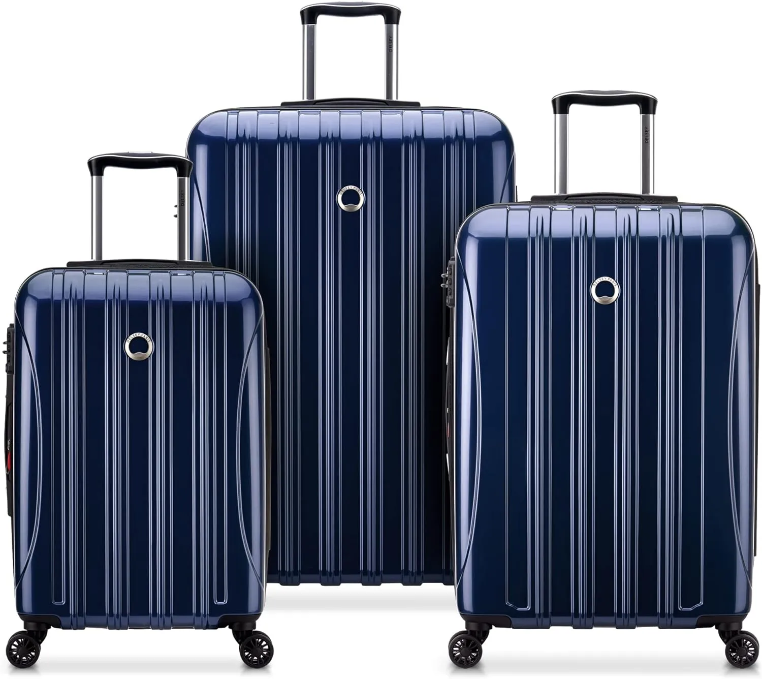 DELSEY PARIS Helium Aero Hardside Expandable Luggage with Spinner Wheels, Blue Cobalt, 3-Piece Set (21/25/29)