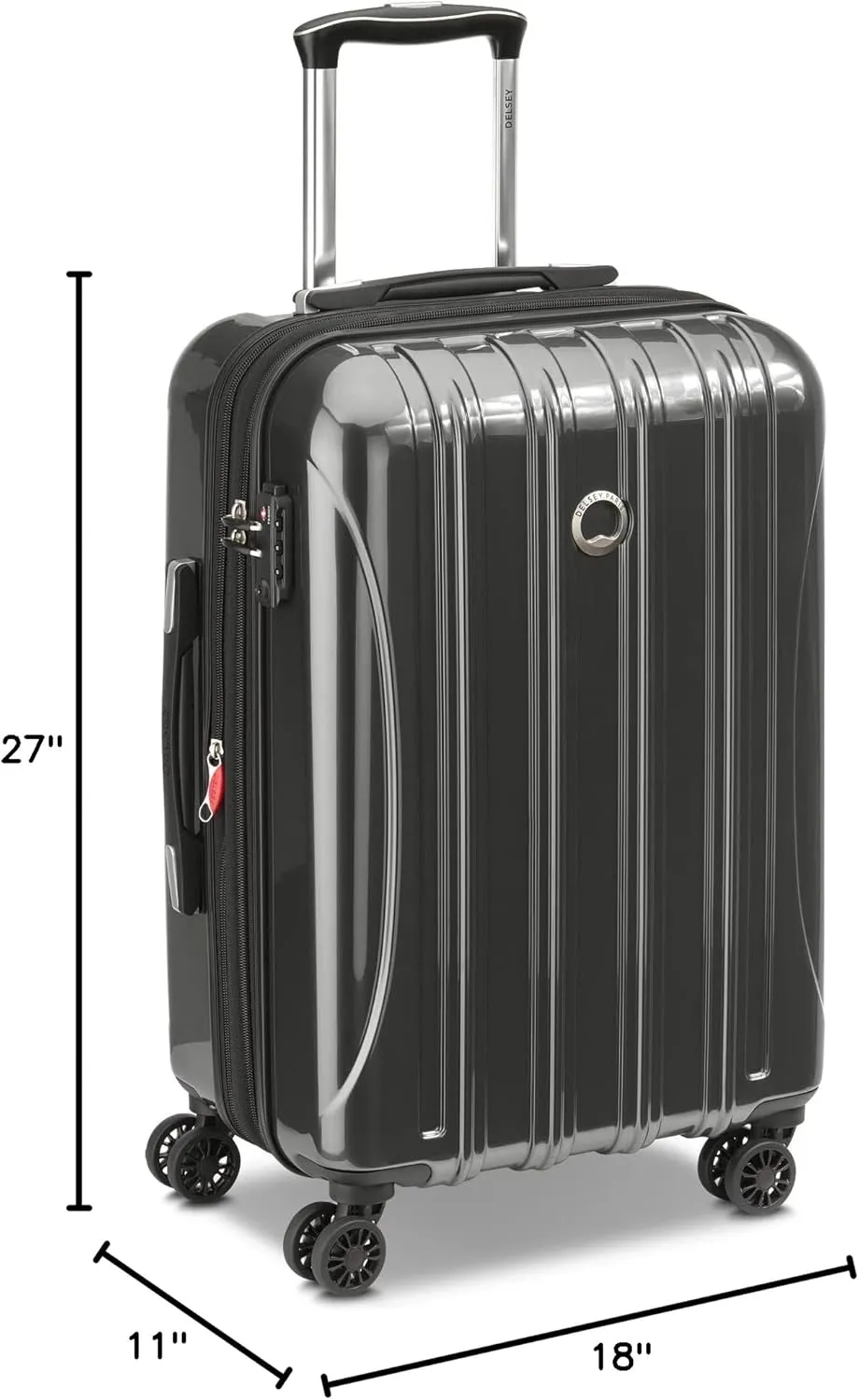 DELSEY PARIS Helium Aero Hardside Expandable Luggage with Spinner Wheels, Brushed Charcoal, 2-Piece Set (21/25)