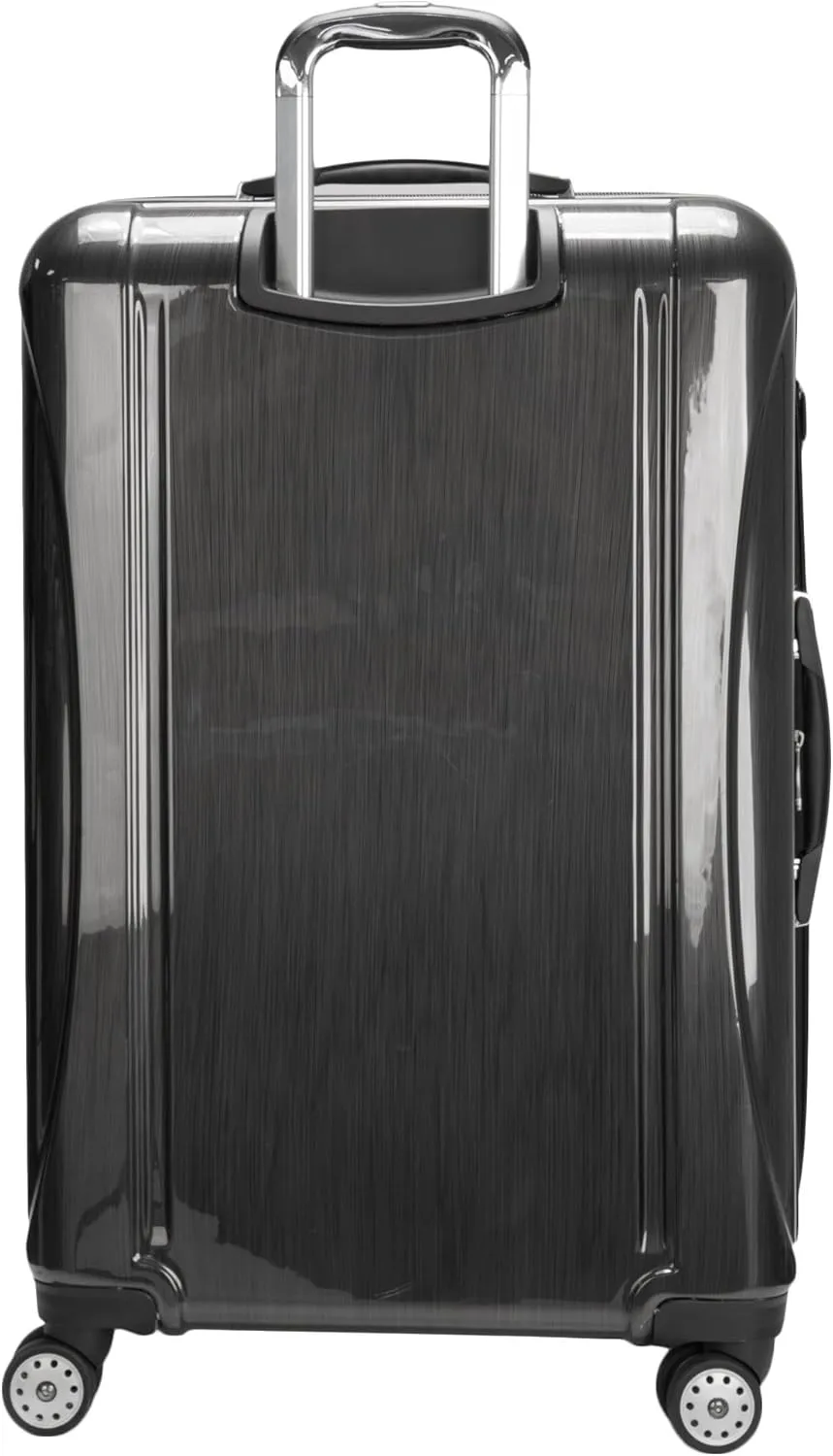 DELSEY PARIS Helium Aero Hardside Expandable Luggage with Spinner Wheels, Brushed Charcoal, Checked-Large 29 Inch
