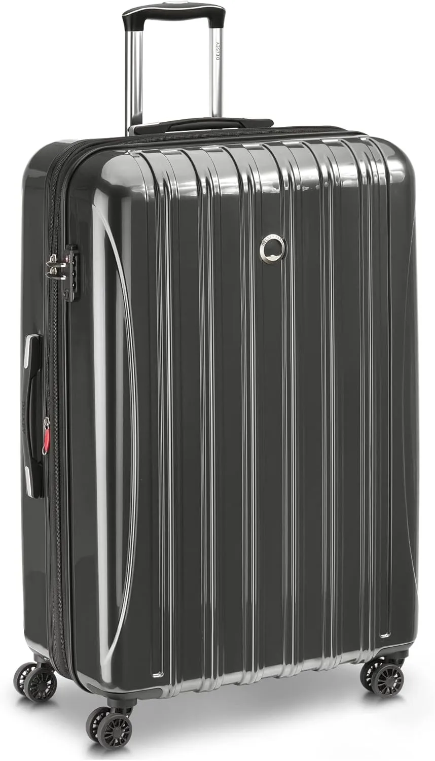 DELSEY PARIS Helium Aero Hardside Expandable Luggage with Spinner Wheels, Brushed Charcoal, Checked-Large 29 Inch