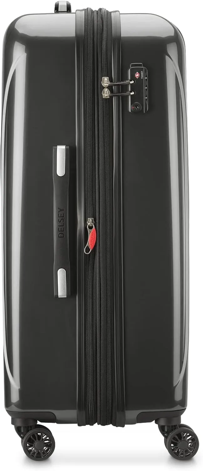 DELSEY PARIS Helium Aero Hardside Expandable Luggage with Spinner Wheels, Brushed Charcoal, Checked-Medium 25 Inch
