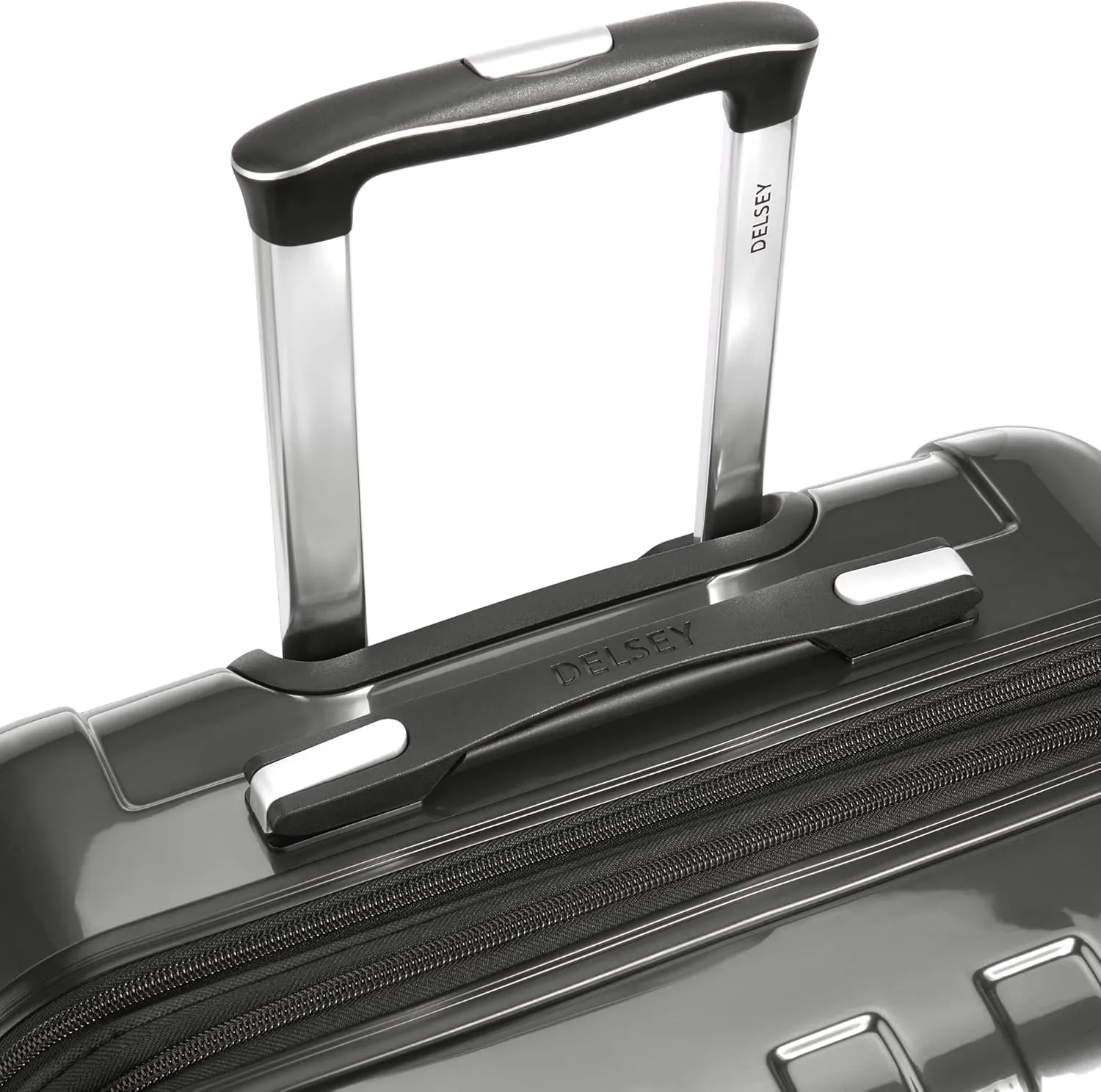 DELSEY PARIS Helium Aero Hardside Expandable Luggage with Spinner Wheels, Brushed Charcoal, Checked-Medium 25 Inch
