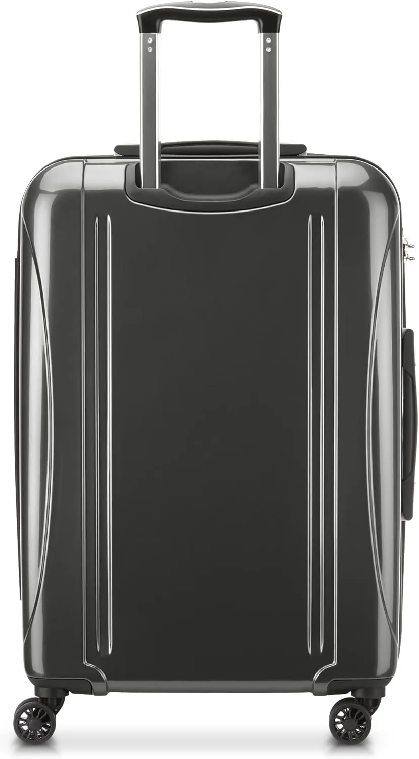 DELSEY PARIS Helium Aero Hardside Expandable Luggage with Spinner Wheels, Brushed Charcoal, Checked-Medium 25 Inch