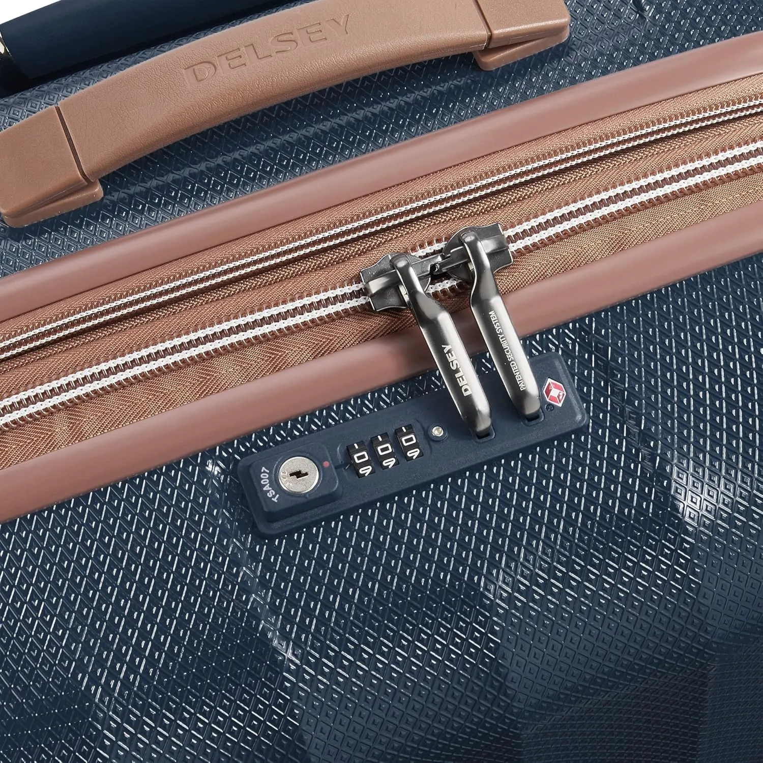 DELSEY PARIS St. Tropez Hardside Expandable Luggage with Spinner Wheels, Navy, Carry-on 21 Inch