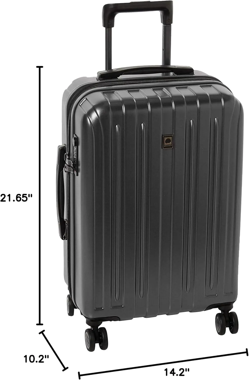 DELSEY PARIS Titanium Hardside Expandable Luggage with Spinner Wheels, Black, Carry-On 21 Inch