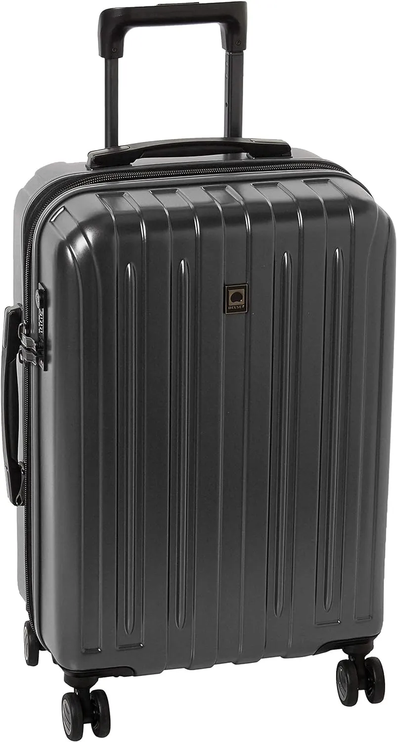 DELSEY PARIS Titanium Hardside Expandable Luggage with Spinner Wheels, Black, Carry-On 21 Inch