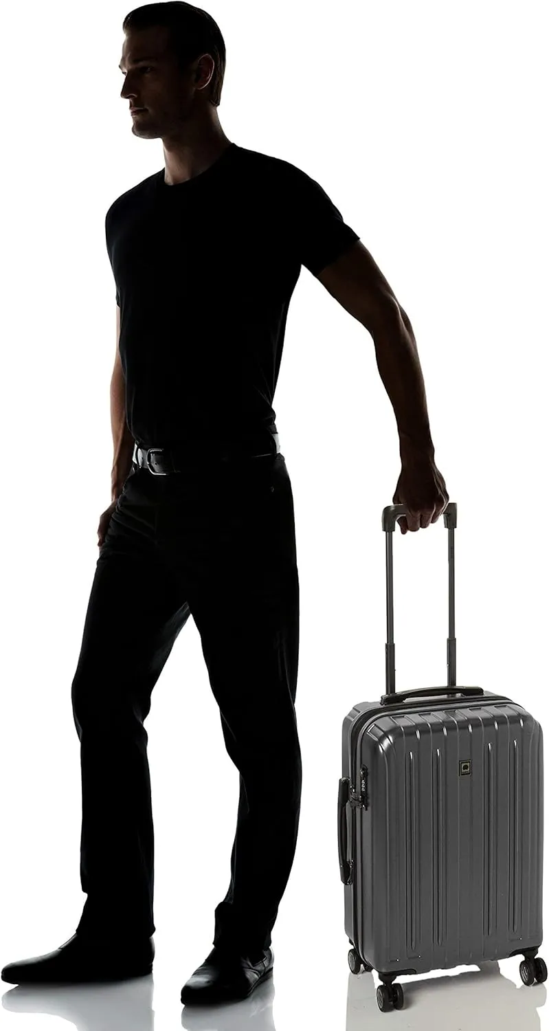 DELSEY PARIS Titanium Hardside Expandable Luggage with Spinner Wheels Carry-On Luggage, Graphite, Carry-On 21 Inch
