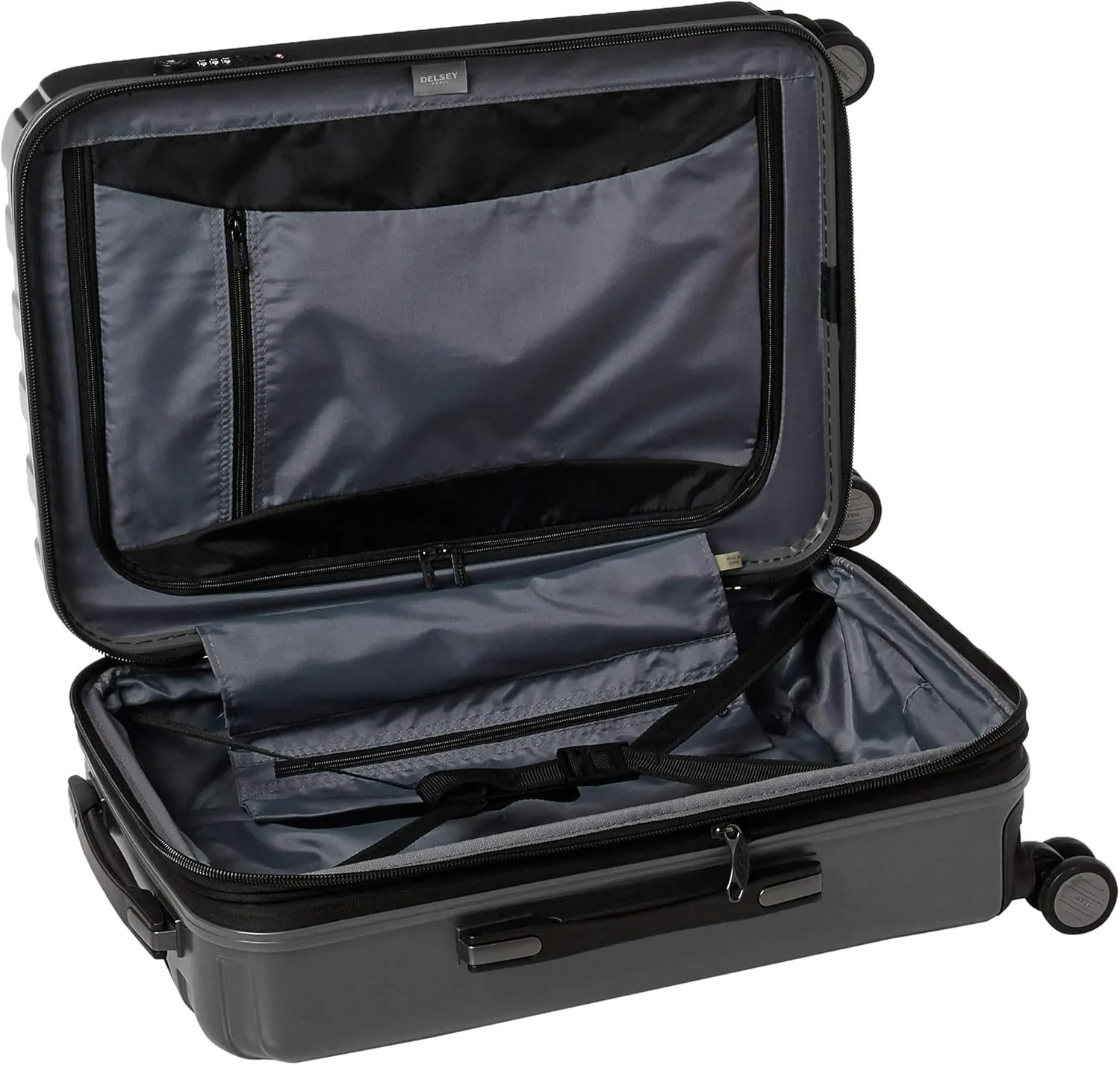 DELSEY PARIS Titanium Hardside Expandable Luggage with Spinner Wheels Carry-On Luggage, Graphite, Carry-On 21 Inch
