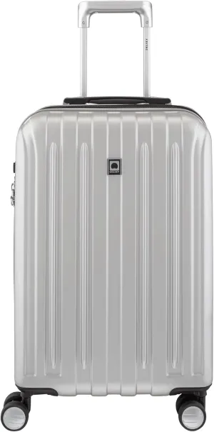 DELSEY PARIS Titanium Hardside Expandable Luggage with Spinner Wheels Carry-On Luggage, Silver, Carry-On 21 Inch
