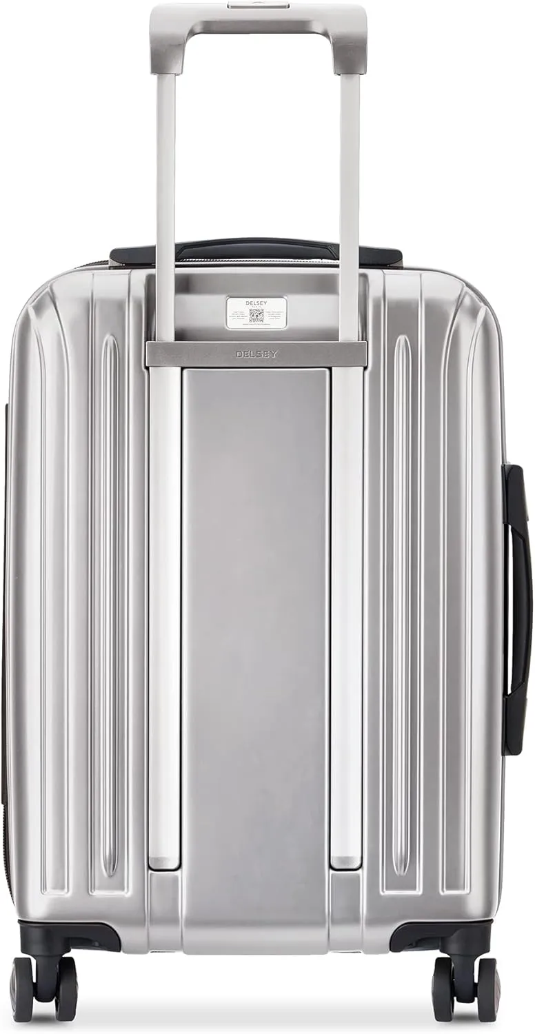 DELSEY PARIS Titanium Hardside Expandable Luggage with Spinner Wheels Carry-On Luggage, Silver, Carry-On 21 Inch