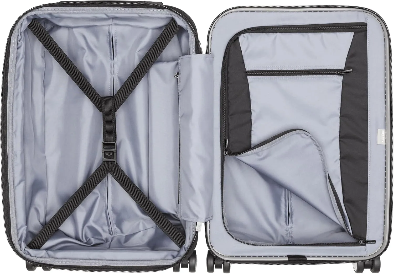 DELSEY PARIS Titanium Hardside Expandable Luggage with Spinner Wheels Carry-On Luggage, Silver, Carry-On 21 Inch