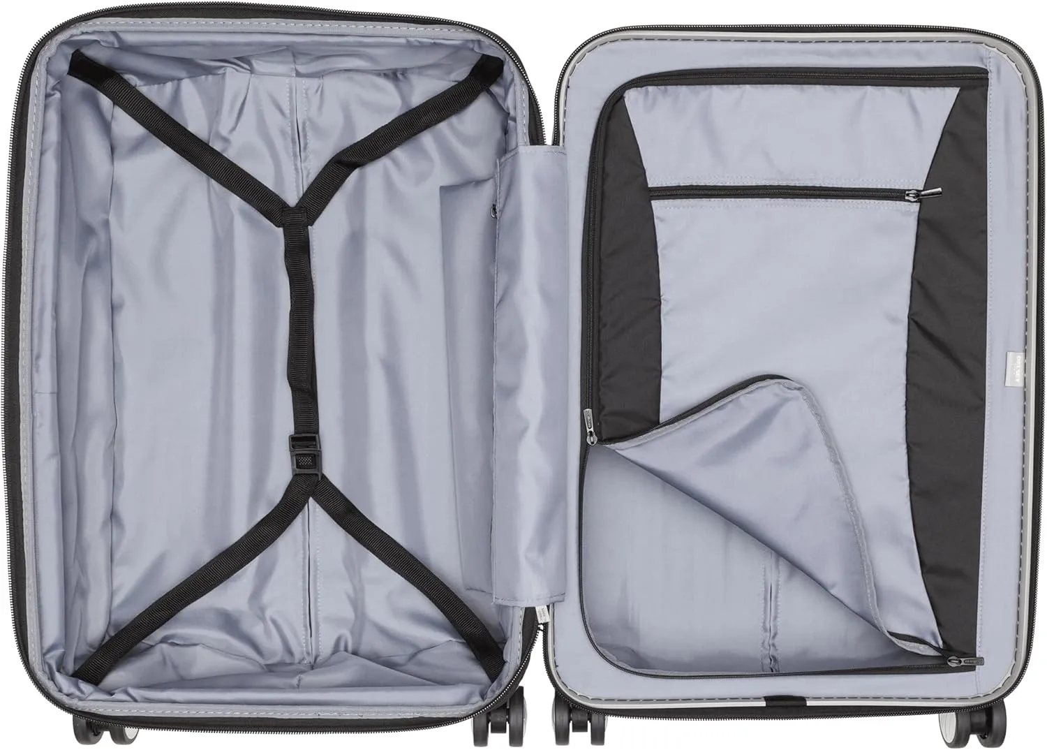 DELSEY PARIS Titanium Hardside Expandable Luggage with Spinner Wheels Checked Luggage, Silver, Checked-Medium 25 Inch