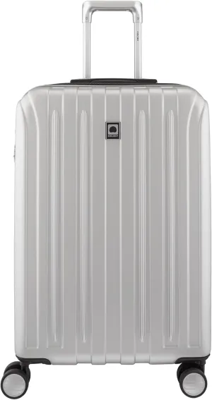 DELSEY PARIS Titanium Hardside Expandable Luggage with Spinner Wheels Checked Luggage, Silver, Checked-Medium 25 Inch