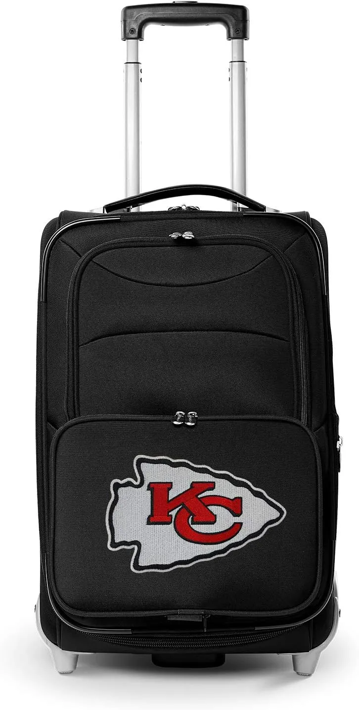 Denco Kansas City Chiefs 21” Rolling Carry-On Luggage- Travel with NFL Licensed Bag- Great for Airports and Trips