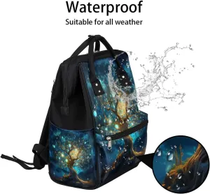 Diaper Bag Backpack Art Tree Of Life Baby Bag for Boys& Girls, Waterproof Mummy Bag, Baby Nappy Changing Bags, Large Capacity Tote Handbags Casual Travel Backpacks for Mom Dad Unisex