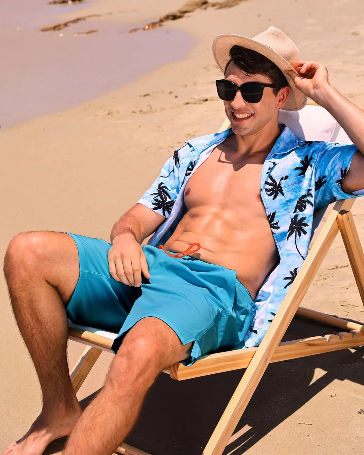 difficort Mens Swim Trunks Quick Dry Bathing Suit 9 inch Inseam Board Shorts with Compression Liner and Zipper Pocket