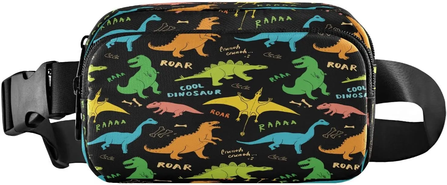 Dinosaur Belt Bag Fanny Pack Crossbody Bags for Women Men Dinosaur Belt Bag Crossbody Waterproof Fashion Waist Packs Unisex with Adjustable Strap for Running Workout Travel Hiking