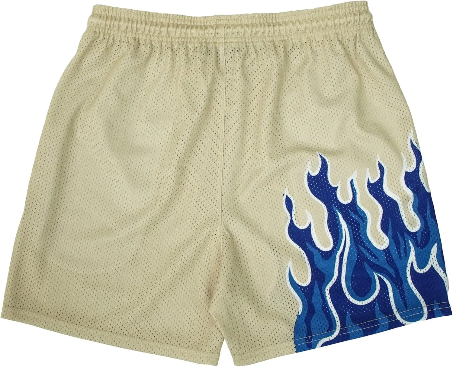 DIOTSR Mens Flame Graphic Basketball Shorts Cool Retro Running Athletic Shorts Drawstring Waist Casual Track Shorts