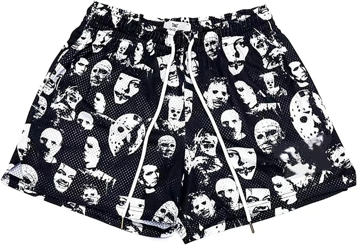 DIOTSR Mens Graphic Print Shorts Cool Mesh Basketball Shorts Casual Flat Front Shorts Summer Drawstring