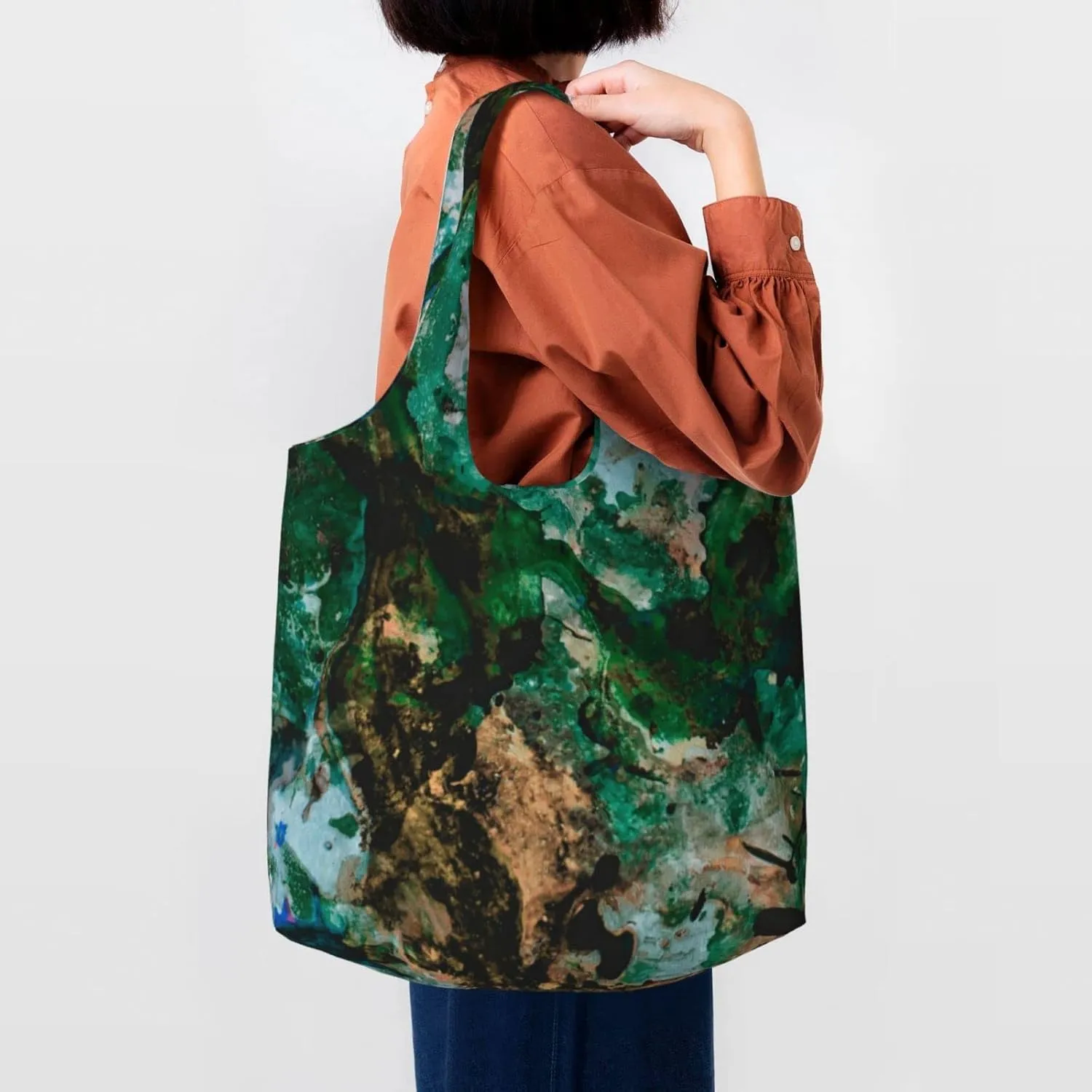 DKJlitter Fashion Canvas Tote Bag, Reusable Grocery Shopping Bag, Large capacity shopping bag Daily Utility Bag