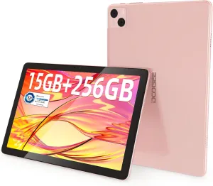 DOOGEE T10 Pro Android Tablet,10 Inch Tablets Unisoc T606 Octa Core 15GB 256GB ROM, 8580mAh Battery, TUV Low Bluelight Eye Protection, WiFi 2.4G/5G, 13MP 8MP Dual Camera, Widevine L1 (Pink)
