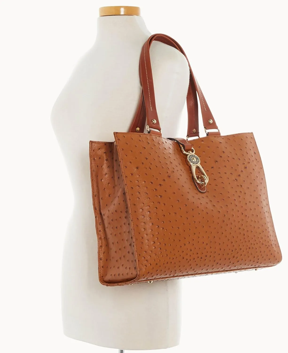 Dooney & Bourke Handbag, Ostrich Large Logo Lock Tote
