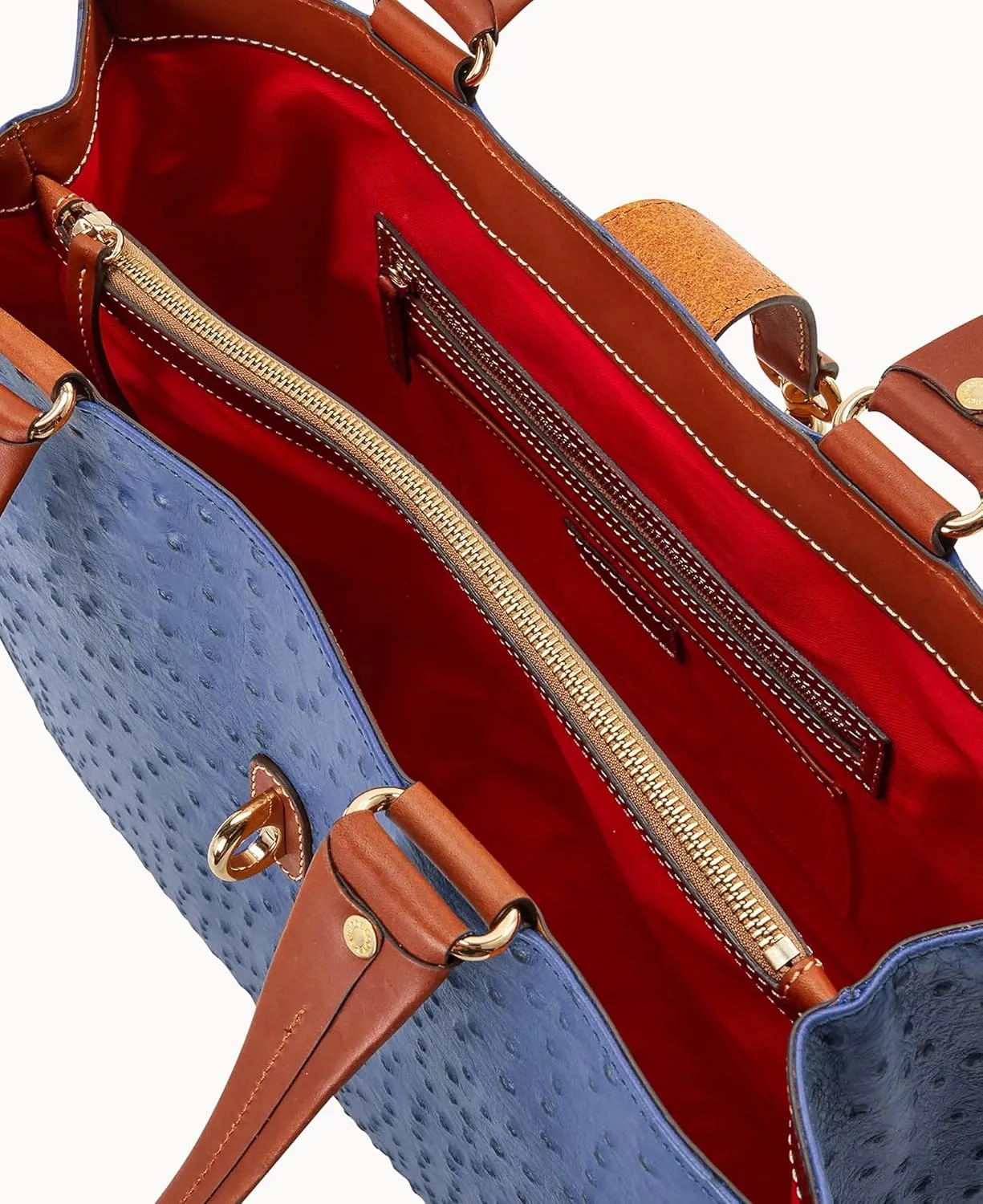 Dooney & Bourke Handbag, Ostrich Large Logo Lock Tote