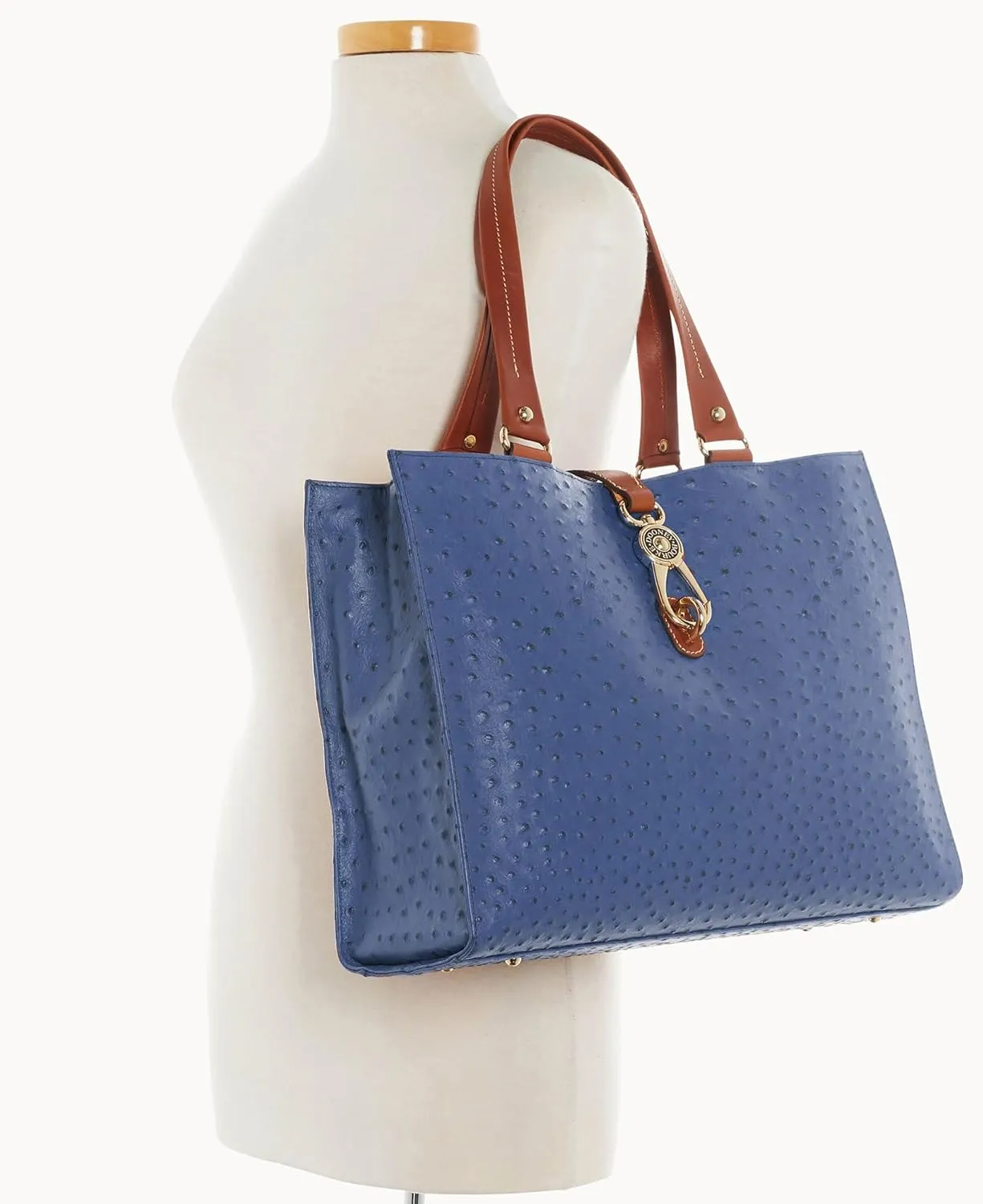 Dooney & Bourke Handbag, Ostrich Large Logo Lock Tote