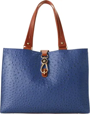 Dooney & Bourke Handbag, Ostrich Large Logo Lock Tote
