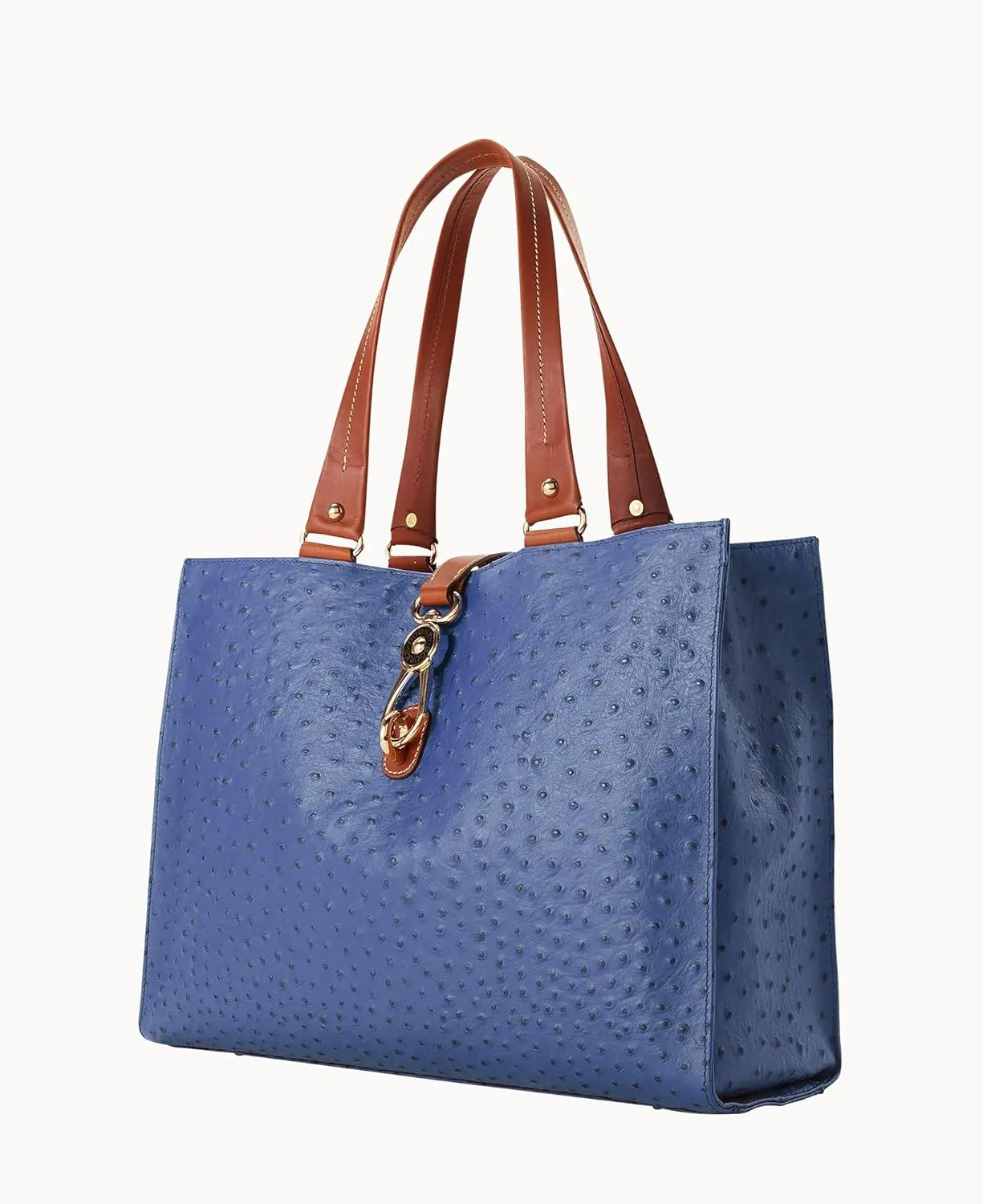 Dooney & Bourke Handbag, Ostrich Large Logo Lock Tote