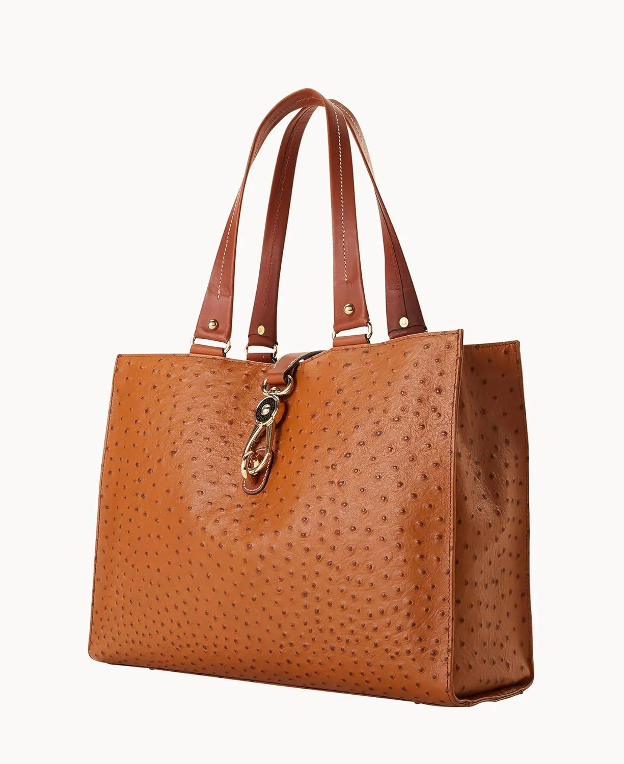 Dooney & Bourke Handbag, Ostrich Large Logo Lock Tote