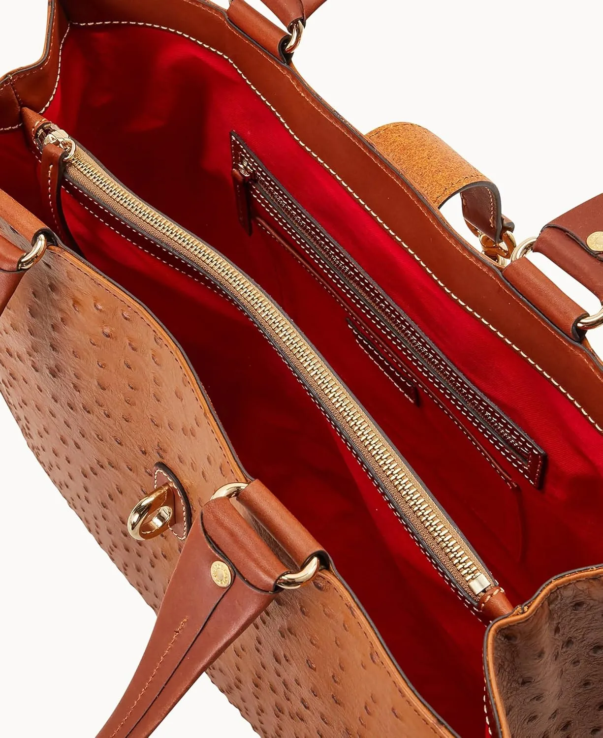 Dooney & Bourke Handbag, Ostrich Large Logo Lock Tote