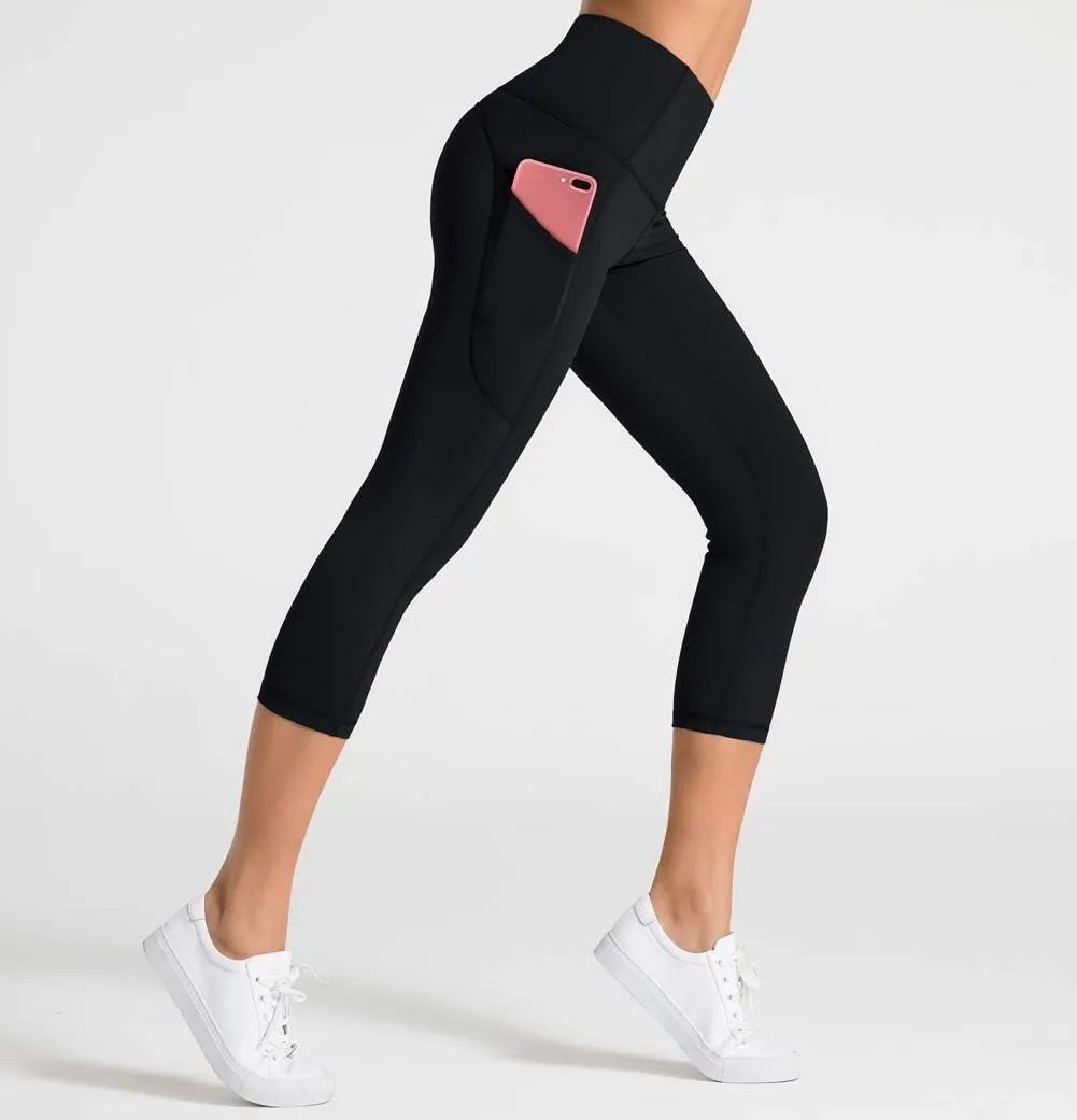 Dragon Fit High Waist Yoga Leggings with 3 Pockets,Tummy Control Workout Running 4 Way Stretch Yoga Pants