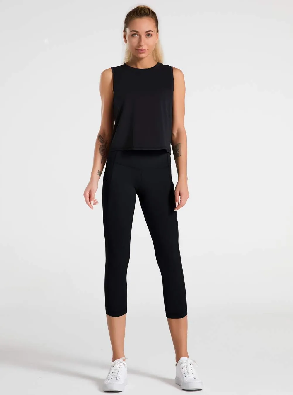 Dragon Fit High Waist Yoga Leggings with 3 Pockets,Tummy Control Workout Running 4 Way Stretch Yoga Pants