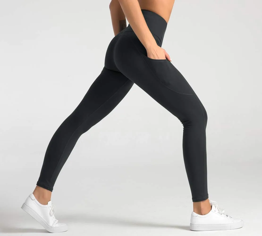 Dragon Fit High Waist Yoga Leggings with 3 Pockets,Tummy Control Workout Running 4 Way Stretch Yoga Pants