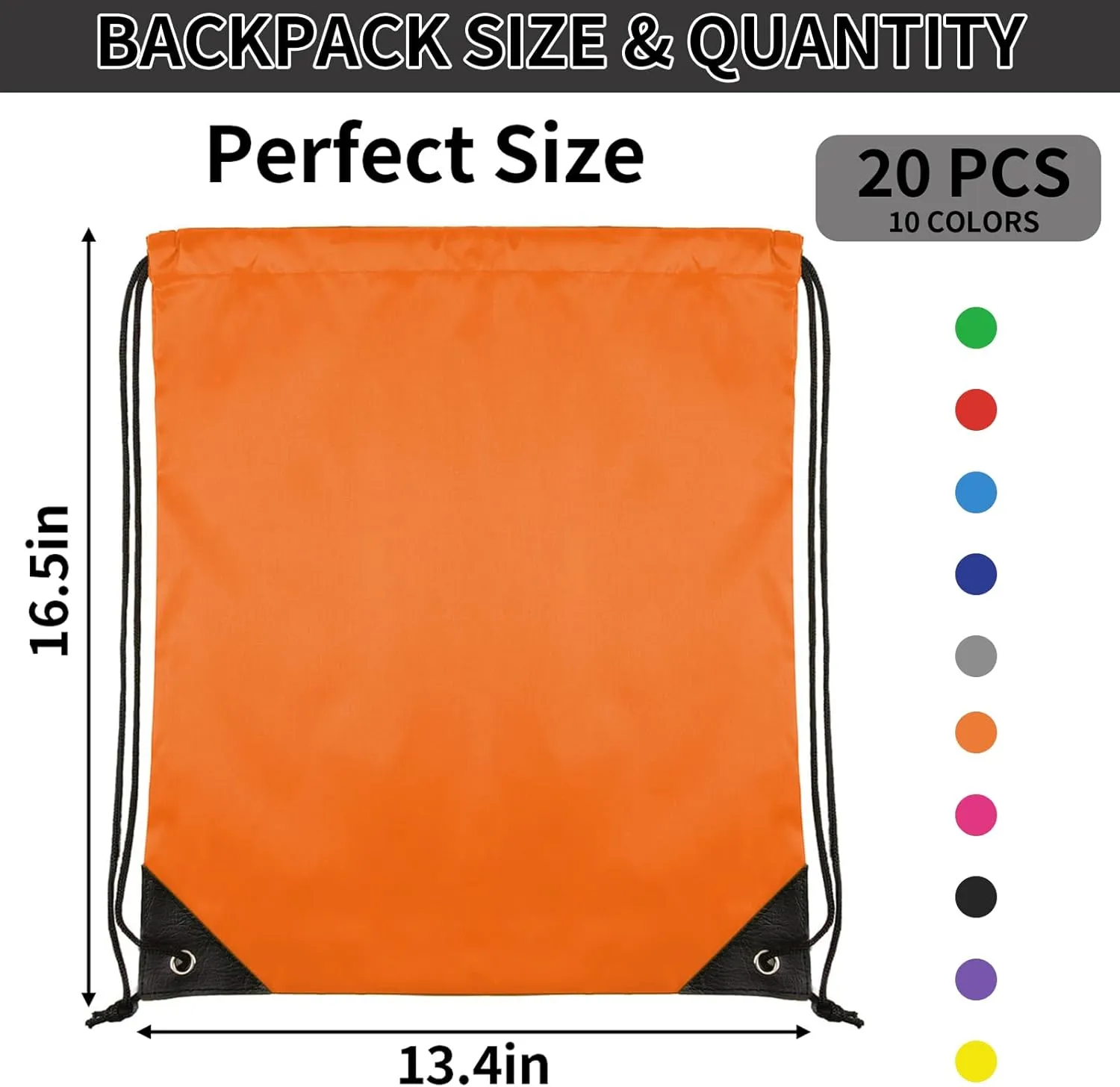 Drawstring Backpack 20Pcs Drawstring Bags, Draw String Back Bag Drawstring Bags Bulk for Sports, Gym, Travel, Swimming, Beach (10 Colors)