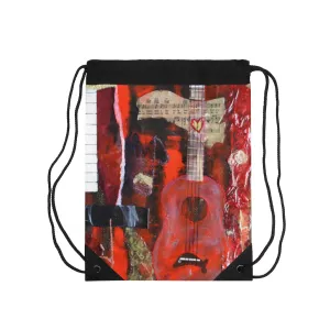 Drawstring Bag - Red Ukulele 2