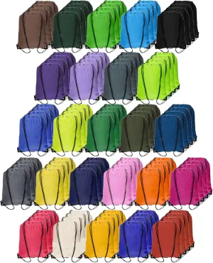 Drawstring Bags Bulk 100PCs, Drawstring Backpack Bulk, 25 Colors String Bags, for Gym, Sport, Trip, Party, Women, Man