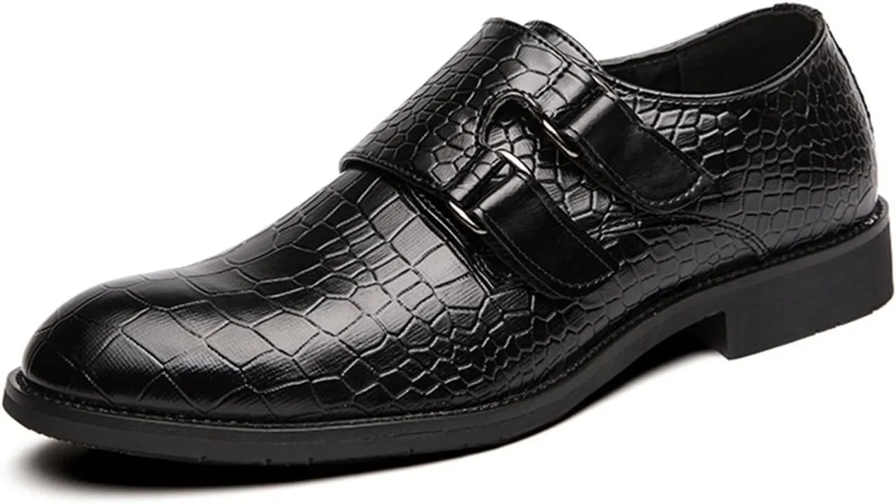 Dress Shoes for Men Men's Italian Design Hand-Polished Monk-Strap Dress Shoes for Business and Weddings