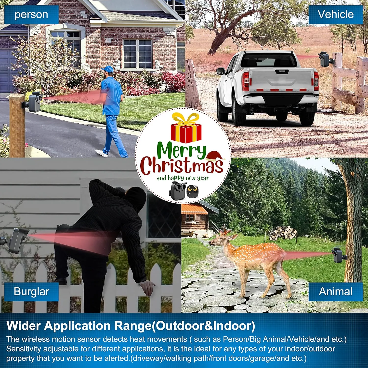 Driveway Alarm- 1/2 Mile Long Range Wireless Driveway Alarm Weather Resistant Motion Sensor&Detector-DIY Security Alert System-Monitor&Protect Outdoor/Indoor Property - 1 Receiver and 1 Sensor